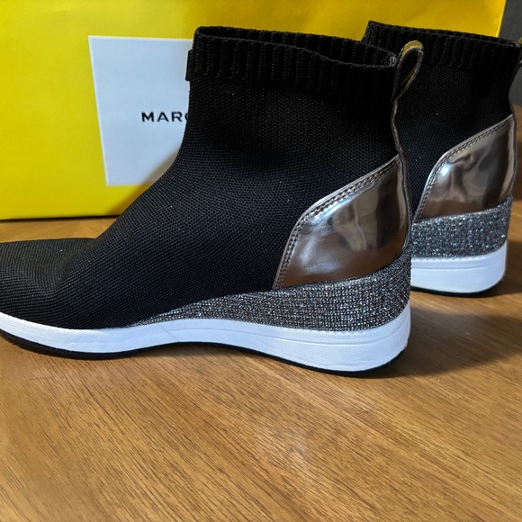 Michael Kors Skyler Embellished Metallic Stretch Knit Sock Sneaker Black Size 10 - Picture 7 of 12